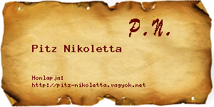 Pitz Nikoletta névjegykártya