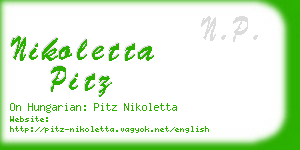 nikoletta pitz business card